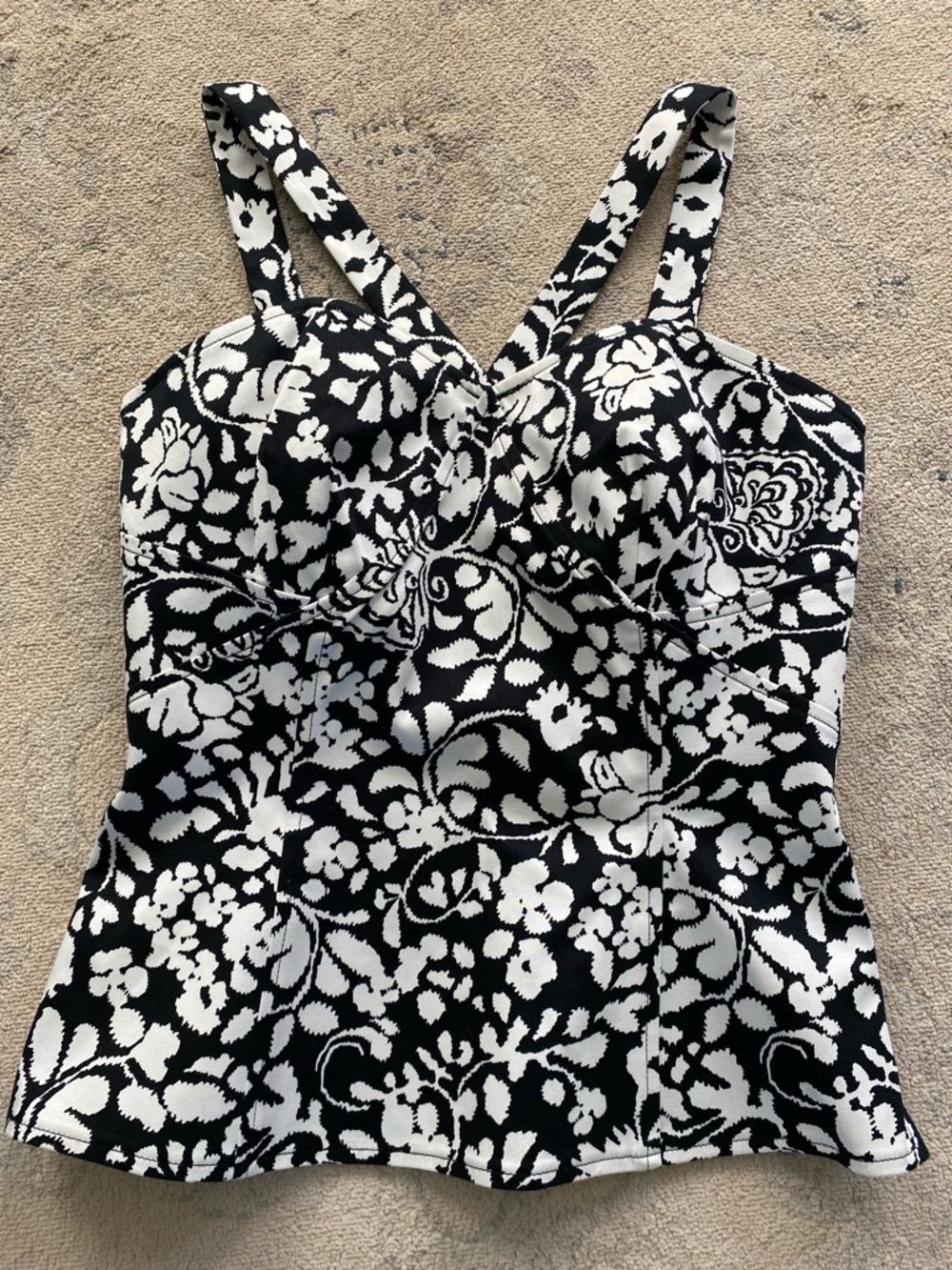 White House Black Market Corset Top 2 NWT Removable Straps Floral